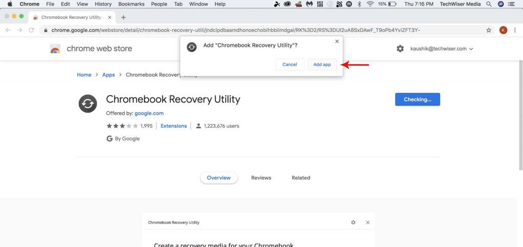 chrome for mac footer